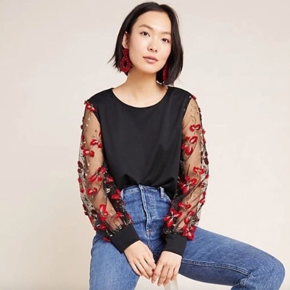 Eva Franco Emilie Embroidered Top